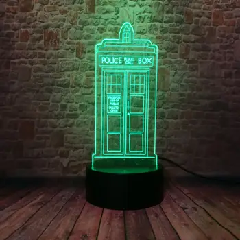 Arst, kes Figuras 3D Nightlight LED 7 Värvi Muutmine Kerge Tardis Mudel Flash Mänguasjad Decor