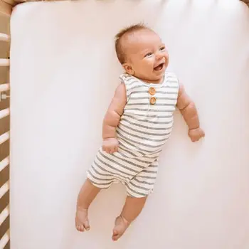 Baby Suvine Riietus 0-24 Vastsündinud Imiku Baby Boy Girl Triibulised Romper Riideid Varrukateta Triibuline Kombekas Suve Komplekt