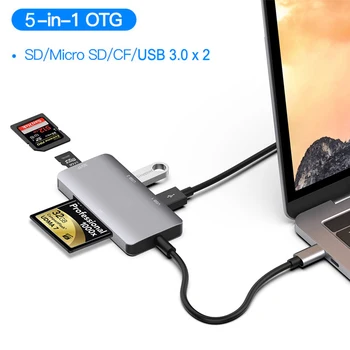 C-tüüpi SD-CF Compact Flash TF-Kaardi Lugeja U Flash Disk Drive Hiirt, OTG jaoks Huawei Mate 20 30 Samsung Märkus 8 9 10 S10 Macbook