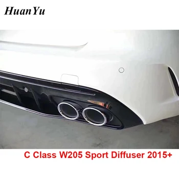 C43 Stiilis W205 4-Ukseline Sport Difuusor Mercedes-benz C-Klassi Sedaan Tagumine Kaitseraud Huuled Must Heitgaasi Vihjeid-2020