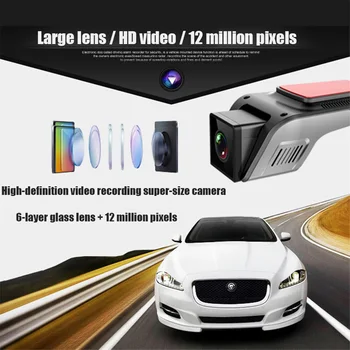 Car DVR Kaamera HD 1080P Öise Nägemise WIFI USB Sõidu Diktofon kõrgetasemeline sõidukijuhi abisüsteem Kriips Cam Android Multimeedia Mängija Dashcam Car Dvr V6
