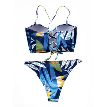 CHRONSTYLE Suvel Puhkuse Rannas Seksikas Push-Up Bikiinid Komplekti Naiste Sexy Prindi Lace Up Supelrõivad Ujumistrikoo Polsterdatud trikoo Beachwear
