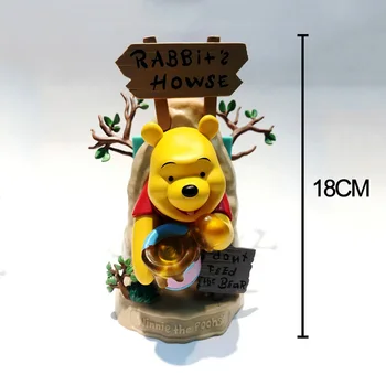Disney Jaapani 18CM Pooh Karu Tegevus Joonis Kaunistamiseks Puu Koobas Puhh Söömine Mesi Mesi Purki Mudeli Kogumine Mänguasi Sünnipäeva Kingitus