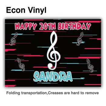 Funnytree Õnnelik 20. Sünnipäeva muusikaline Taust märkus märk Taustaks Tapeet Photocall Photozone Foto Stuudio Kujundusest Banner