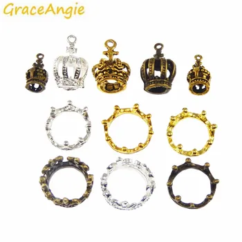 GraceAngie 40PCS Crown Stiilis Käsitöö Antiik Pronks Ripats Kullast Käevõru Nõidumine Naiste DIY Ehted Tegemise Leida Kingitus