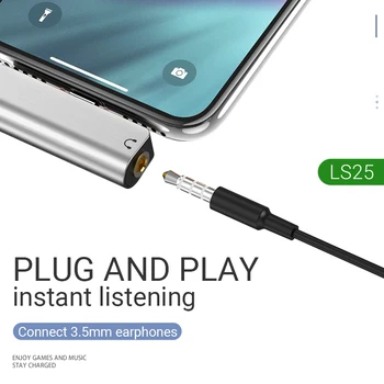 Hoco audio converter lightning-liides ja 3,5 mm kõrvaklappide adapter iphone kõrvaklapid dongle aux pesa laadimise muusika adapter