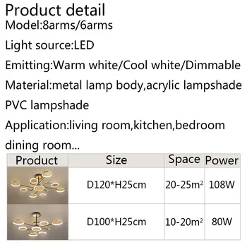 Home Tuled Kaasaegne LED-Lühter Eest elutuba Söögituba Salong Rippuvad Lambid Laes Lühter Tuled sisevalgustus