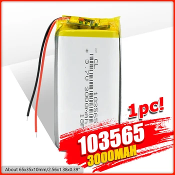 HOT MÜÜK 103565 3.7 V Liitium-Polümeer Aku 3000 mah Batteria Asendaja Kaamera E-raamat, Bluetooth Kõlar Salvestamise Pliiats