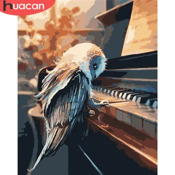 HUACAN Õli Värvimine Poolt Numbrid Lindude Loomade HandPainted Komplektid Drawing Canvas Pildid Klaver Kodu Kaunistamiseks DIY Kingitus