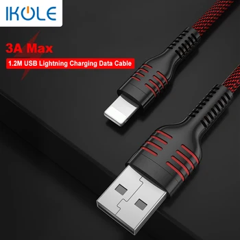 IKOLE 3A 1M USB Quick-Charge Kaabel Värvikas Andmeid iPhone 7 8 Pluss 6 5 S 6S 12 12 Mini 11 Pro X XS Max iPad Paastumine Eest