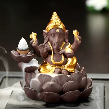 India Lord Ganesha Viiruk Põleti Tagasivoolu Viiruk Koonus Suitsutusastia Omanik Office Desk Home Decor Teahouse Ornament Buda Decorativo