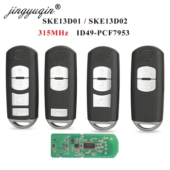 Jingyuqin 315MHz ID49 Kiip SKE13D-01 SKE13D02 2/3/4BTN Smart Remote Võti Fob jaoks Mazda 3 6 MX-5 Miata 2013-2019 Mitsubishi Süsteem