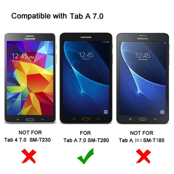 Juhul Samusng Galaxy Tab A6 7.0 tolli 2016 SM-T280 SM-T285 Katab Klapp Tableti Kate Nahast Smart Magnet Stand Shell Kate