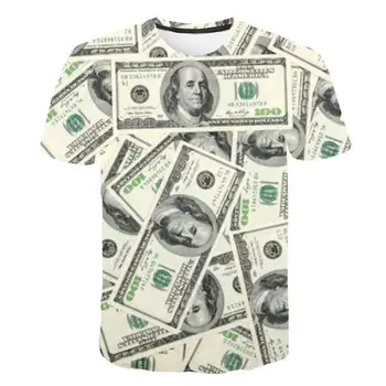 Jõusaal Dollar T-särk meeste raha, T-särk, Gooti 3d naljakas T-särk hip-hop T-särk, lahe T-särk, meeste riided 2019 uus suvine särk