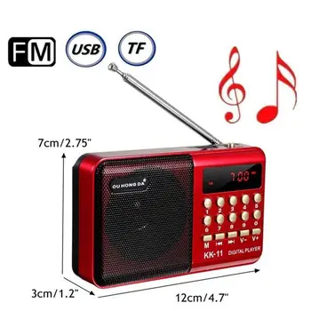 K11 FM-Raadio Kõlar Toetab Micro SD/TF mälukaart USB drive FM-AUX-Laetav Kaasaskantav Raadio Pihuarvutite Digitaalne FM-USB-MP3-Mängija