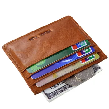 KEVIN YUN Disainer Brändi Vintage Mehed Kaardi Omaniku Rahakott, Ehtne Nahk Mini Tasku Krediidi ID-Kaardi Puhul