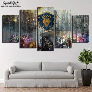 Kodu Dekoratiivsed HD Trükitud 5 tk Mäng World Of Warcraft Iseloomu Lõuendile Maali Poster Kaasaegne elutoa Seina Art Pildid
