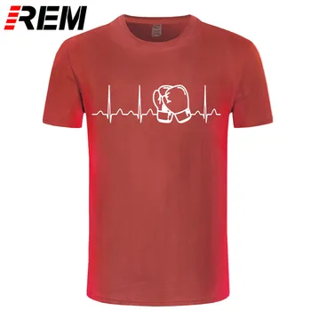 Kohandatud Uus Stiil, Kickboxing Heartbeat t-särk täiskasvanud meeste ja Kiri mees tshirts ümber Kaela Lühikese Varruka Armas