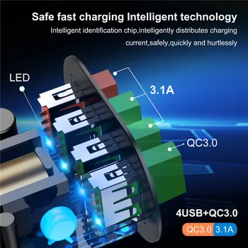 KSTUCNE 48W 4 Sadamate LED Quick-Charge 3.0 USB Laadija Kiire Laadimine Seina Laadija Adapter Samsung Xiaomi Mobiiltelefoni Laadija