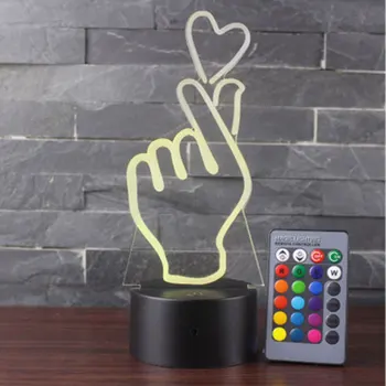 Käed on mudima süda teema 3D Lamp LED night light 7 Värvi Muuta Touch Meeleolu Lamp jõulukink Dropshippping