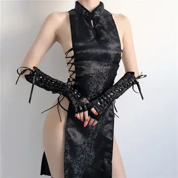 Kõrge Split Sidemega Mini Kleit Qipao Seksikas Naistepesu Cheongsam Ühtne Naised, Traditsiooniline Hiina Pool Kleit Ööklubi Kostüümid MZ8