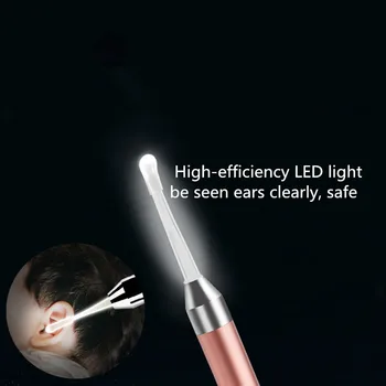 LED-Ear Cleaner Lusikas Laadimine USB Earpick Vaha Curette Korjaja Visuaalne Lapsed, Beebi Cleaner Kõrva Puhastaja Lusikaga Kõrva Tweezer