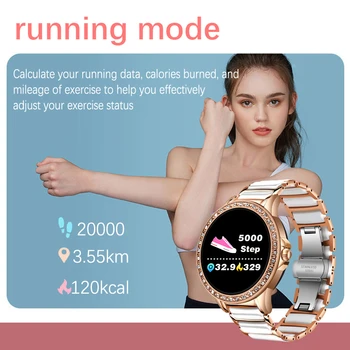 LIGE Uus Keraamiline Smart Watch Naiste Südame Löögisagedus, vererõhu Seire IP67, Veekindel Sport Daamid Smartwatch Android ja IOS