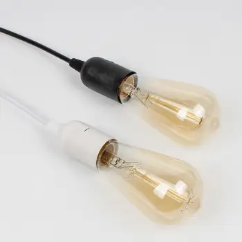 Lihtne E27 LED Lamp, Lühter Ripats Lamp Omanik Ripats Valgustid DIY Kodu Kaunistamiseks Must & valge