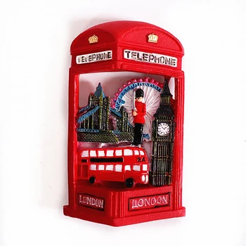 Loominguline Külmik Maailma London Tourist Suveniirid Karu Phone Booth Bussi Landmark Building 3D Külmkapp Magnet Kleebis Teenetemärgi