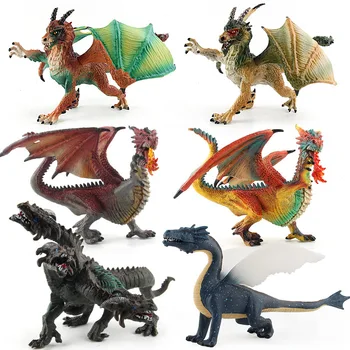 Lääne-Dragon Kolm pealkirjaga Dragon Dinosaurus Mudel Mänguasi Parimad Jõulud sünnipäeva Kingitus Lastele, Lapsed mänguasjad Joonis Kollektiivse Mänguasjad