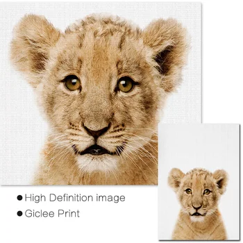 Lõvi Hundu Prindi Safari Lasteaed Decor Beebi Loomade Seina Art Pilte, Suur Plakat Kaasaegne Plakatid ja Pildid Lapsed Magamistuba Teenetemärgi