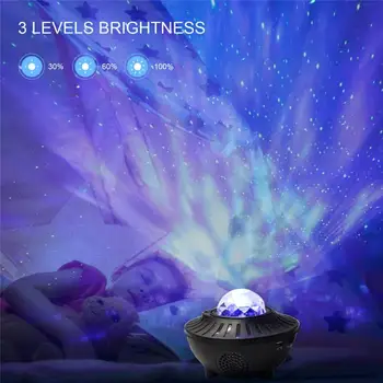 Magamistuba Öö Valguses VIINUD Galaxy Projektor Värvikas tähistaeva Kuu Nightlight puldiga Vilkuv Lamp Bluetooth Muusika Mängija