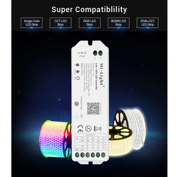 Milight WL5 2.4 G 15A 5 IN 1 WiFi Alexa Hääl wi fi LED Kontroller Ühte värvi CCT RGB RGBW RGB+CCT Led valgus