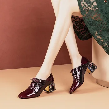 MORAZORA 2020 uute tulijate mood pits üles naisi pumbad, ehtne nahk värviga kleit kingad kevad-sügis kingad naine