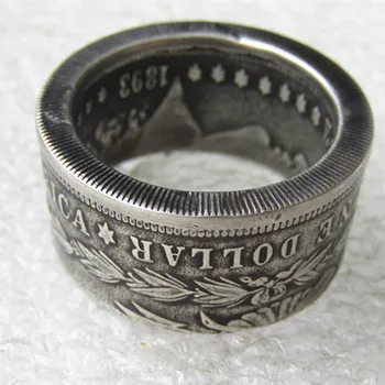 Morgan Silver Dollari Mündi Ring 
