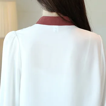 Naiste Sifonki Särgid, Vabaaja Korea Pika Varrukaga Särk Naiste Elegantne Kontori Pluus Daamid Streetwear Ülemine Tahke