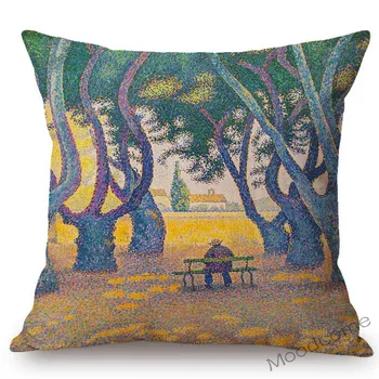 Paul Signac Värvikas Kaunis Vaade Õlimaal Pointillism Kunst Seina Dekoratiivne Padi Juhul Moodsat Neo-Impressionism Padi