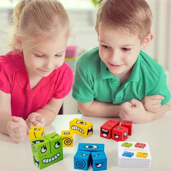 Populaarne Montessori Nägu Muutuvas Loogilist Mõtlemist Koolitus Puidust Laste Varajase Hariduse Haridus Mänguasjad Puidust Plokk