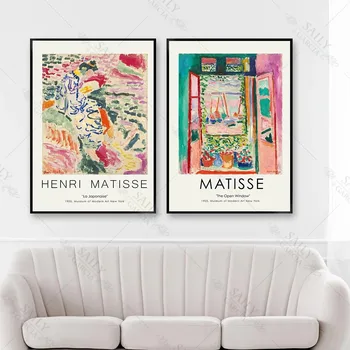 Prantsusmaa Henri Matisse Lill Lõuendile Maali Set Retro Plakatid ja Pildid Abstraktse Seina Art Pilte elutuba Home Decor