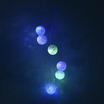 Päikeseenergial töötavad LED-Crystal Ball Tuul Kellamäng Valguse Värv-Muuta Particula Tuul Kellamäng Lamp Väljas Veekindel Kodu Hoovis Aed Nightlight