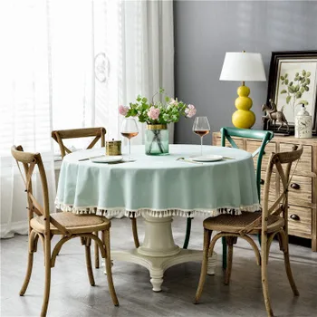 Põhjamaade veekindel tahked värvi tutt pits round table kohvilaud laudlina laudlina