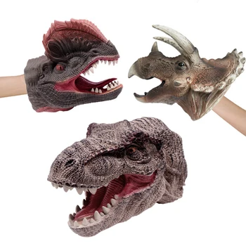 Realistlik Dinosaurus Arvandmed Kätt Nukkude Kindad Pehmest Vinüül -, Kummi Loomade Hai Lehm Pea Action Sõrme Dinosaurus Mudel Mänguasjad