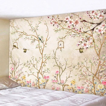 Roosa lille vaip seina riputamise värvikas lille vaip Põhjamaade magamistuba, elutuba kodu kaunistamiseks