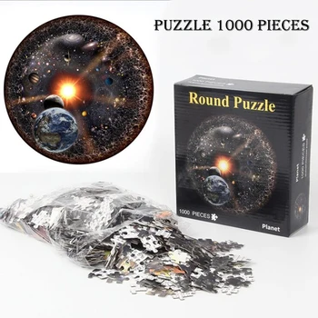 Ruumi Puzzle 1000 Tükki 3D Puzzles Täiskasvanute Pusle, 1000 Täiskasvanud Mänguasi Montessori Mänguasjad Planeedil Ringi Vikerkaar Planeedi Kingitus