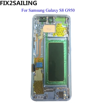Samsung Galaxy S8 G950F G950FD G9500 G950U Super AMOLED LCD Ekraan, Testitud Töötav Touch Ekraani Raami Kokkupanek