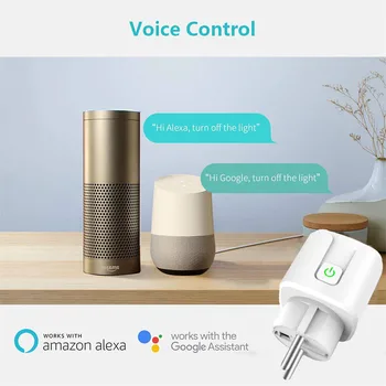Smart WiFi EU Pistik Adapter 16A Remote hääljuhtimine Võimsus Jälgida Pistikupesa Pistikupesa Ajastamise Funktsiooni Töö Alexa Google ' i Kodu Tuya