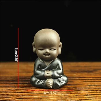 Strongwell Hiina Väike Munk Figuriin Zen Teekann Lilla Savi, Keraamika, Käsitöö, Buddha Kuju Dekoratiivsed Keraamilised Kaunistused