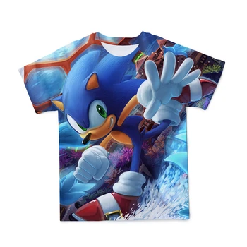 Suvel Uus Sonic the Hedgehog t-särk 3d Trükitud Cartoon Tshirt Lapse Riided Poiste T-Särk Tüdrukutele Ilus Streetwear Vabaaja Tops