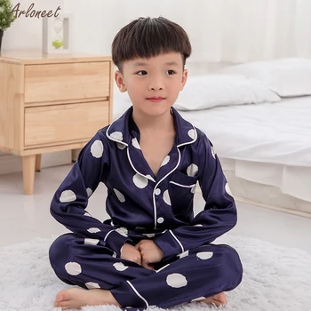Teise lapse-Lapsed Baby Poiste Pikad Varrukad Dot Tops+Püksid Pidžaama Sleepwear Varustus, Poisid, Kids Peapaelad Laste Cothing Sobiks 2019 UUS