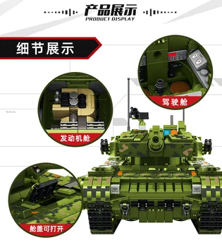Teise Maailmasõja Sõjaline seeria Hiina Armee Armored Force Tüüpi 99 Tank DIY Mudel, Hoone Plokid, Tellised, Mänguasjad, Kingitused